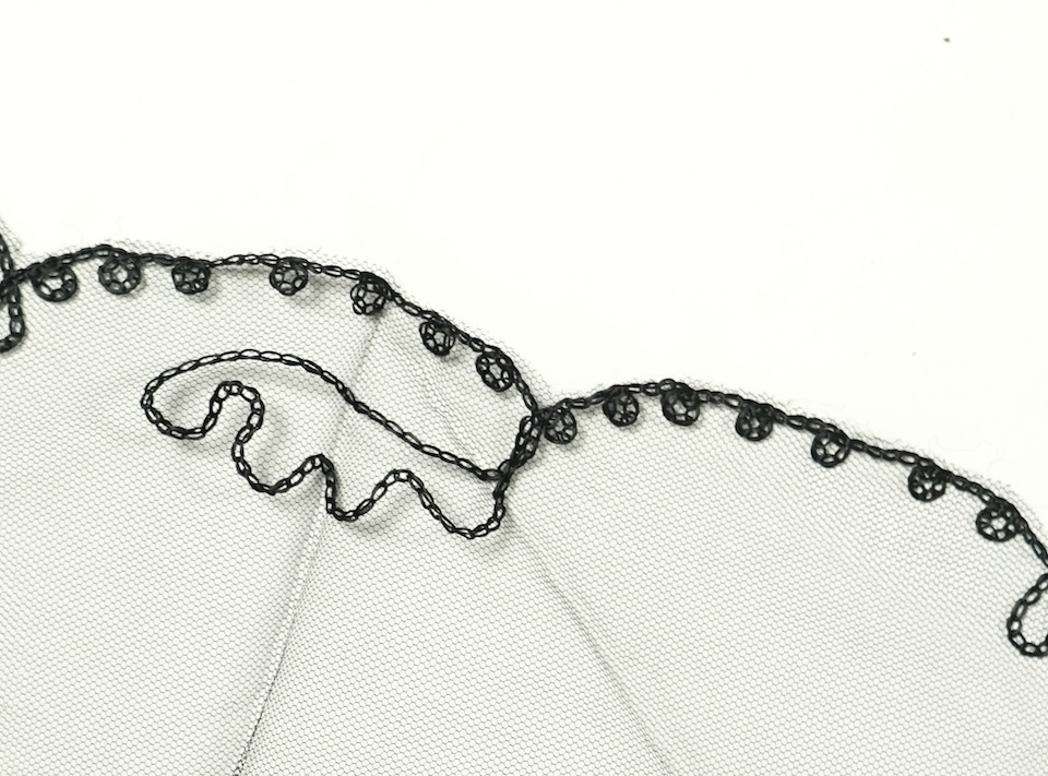 A fine cream and black silk ‘tatting’ stole, two black silk stoles, two bonnet veils and various collars and small triangular mantilla etc. Condition - some damage to bonnet veil., Tatting stole 184cm long.